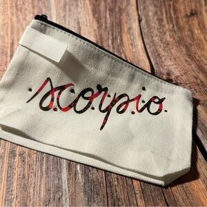 NEW Scorpio White Cosmetic Bag with Custom Vinyl Item #PHK3454